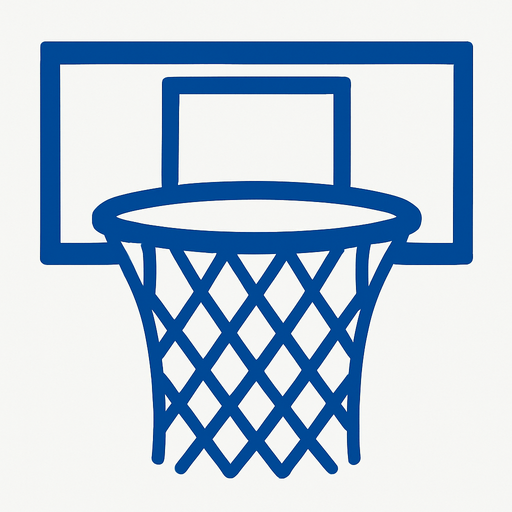 Make me a 2d basketball hoop net in blue color. In-Game asset. 2d. High contrast. No shadows.
In-Game asset.  2d.  High contrast.  No shadows