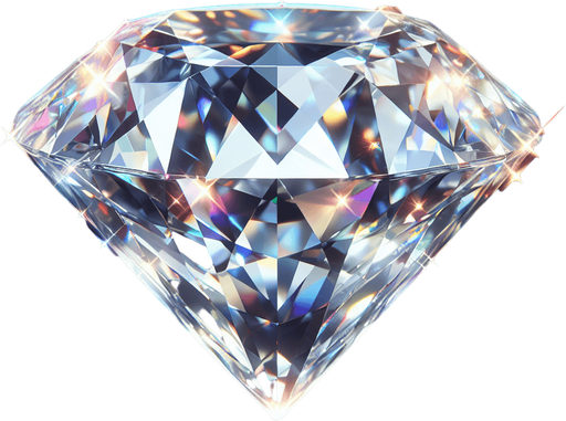 A shimmering diamond sparkles brilliantly,.