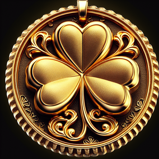 Golden shamrock pendant.
High contrast