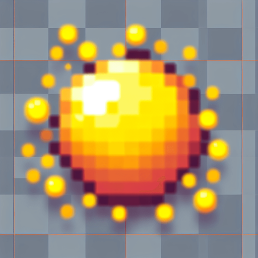 A Yellow Blurry Ball.
Single Game Texture.  In-Game asset.  2d.  Blank background.  High contrast.  No shadows