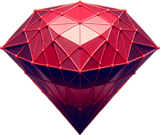 3d red diamond.
In-Game asset. 3d. Blank background. High contrast. No shadows.