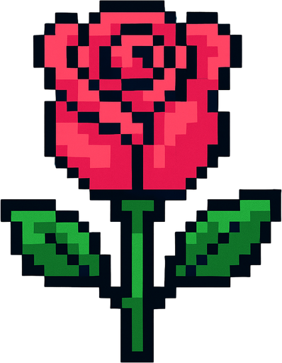 roza de pixeles.
In-Game asset.  2d.  High contrast.  No shadows