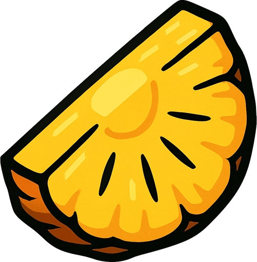 Trozo piña.
In-Game asset.  2d.  High contrast.  No shadows