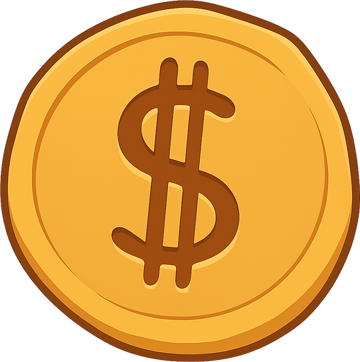 coin
. No background. Transparent background. Blank background. No shadows. 2d. In-Game asset. flat