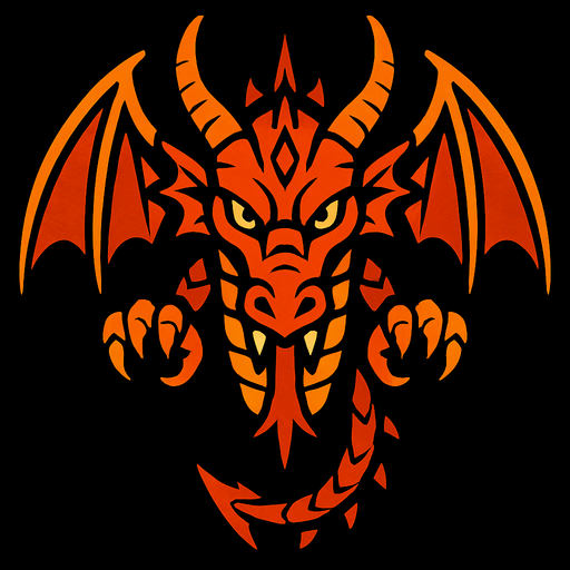 Yüzü Aşağı doğru duran 2d ejderha.
In-Game asset.  2d.  High contrast.  No shadows