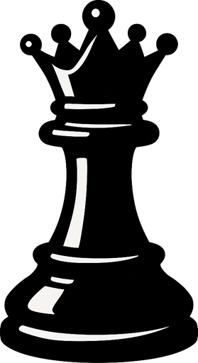 Chess black queen.
In-Game asset.  2d.  High contrast.  No shadows