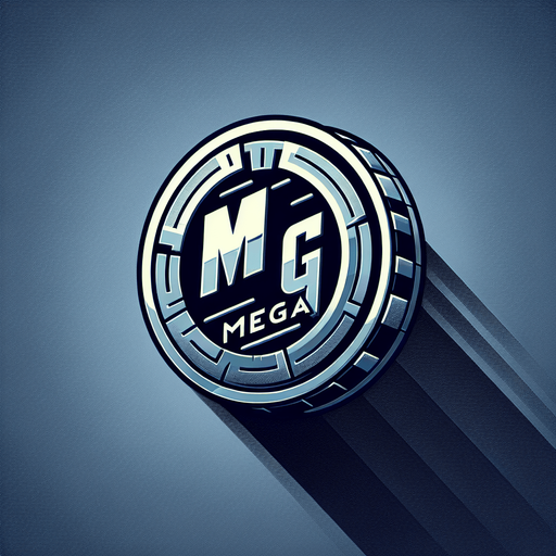 coin MG MEGA.
Single Game Texture.  In-Game asset.  2d.  Blank background.  High contrast.  No shadows