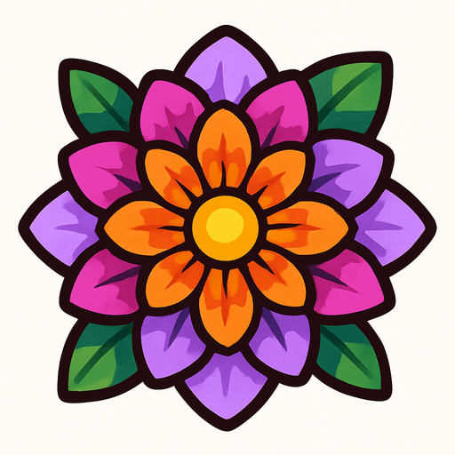 rare Bloom Burst top view.
In-Game asset.  2d.  High contrast.  No shadows