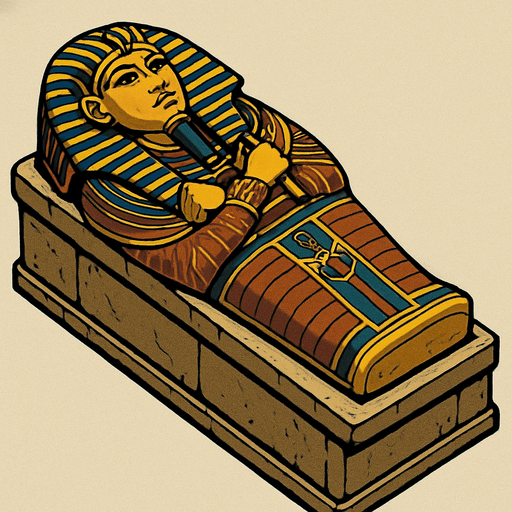 Sarcófago, algo realista.
In-Game asset.  2d.  High contrast.  No shadows