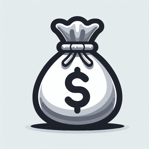 money bag.
Single Game Texture.  In-Game asset.  2d.  Blank background.  High contrast.  No shadows