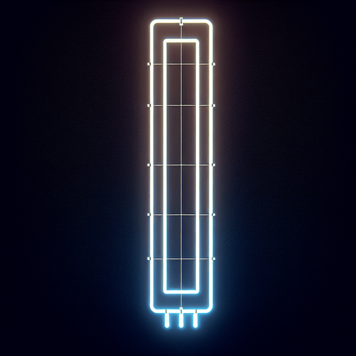 dikey bir neon ışık.
Single Game Texture. In-Game asset. 2d. Blank background. High contrast. No shadows.