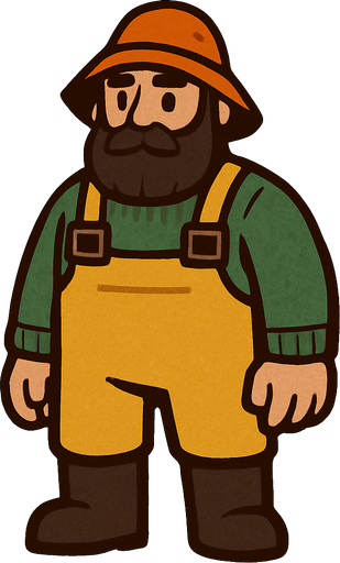 balıkçı ama elinde hiç bir şey olmasın.
In-Game asset.  2d.  High contrast.  No shadows