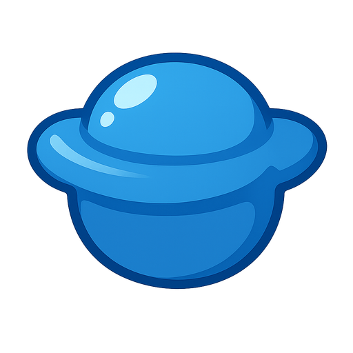 blue shiny and delicous lollipop, no stick. No background. Transparent background. Blank background. No shadows. 2d. In-Game asset. flat