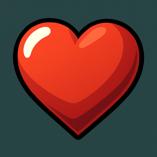 Kalp 3d.
In-Game asset.  2d.  High contrast.  No shadows