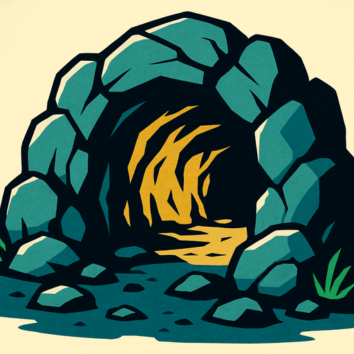 Cave.
In-Game asset.  2d.  High contrast.  No shadows