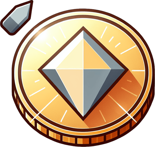 2d coin simple desing köşeli para shiny game coin simple.
Single Game Texture.  In-Game asset.  2d.  Blank background.  High contrast.  No shadows