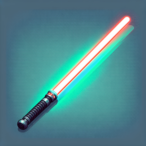 Long laser saber.
Single Game Texture. In-Game asset. 2d. Blank background. High contrast. No shadows.