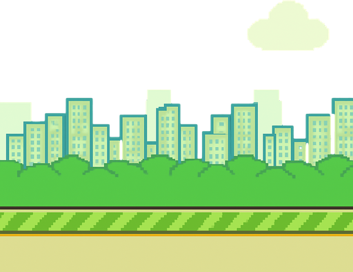 copy background of flappy bird game.
In-Game asset.  2d.  High contrast.  No shadows