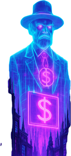 Neon cyberpunk skyscraper occult capitalist 3d hologram billboards futuristic elaborate architecture multidimensional towering city spires glowing