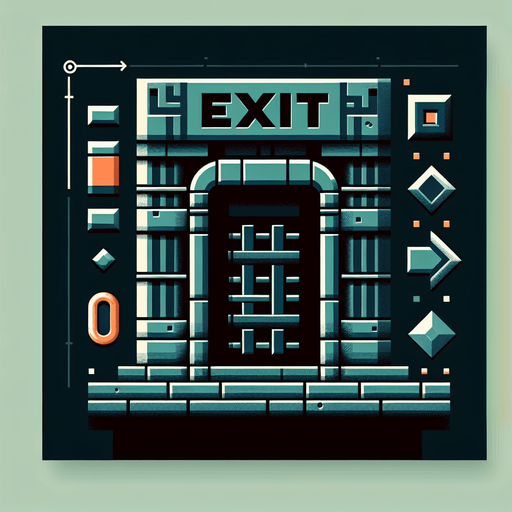 Exit Gate.
Single Game Texture.  In-Game asset.  2d.  Blank background.  High contrast.  No shadows