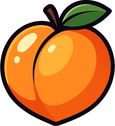 Shiney peach vector.
In-Game asset.  2d.  High contrast.  No shadows