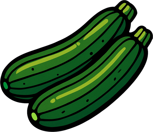Courgettes.
In-Game asset.  2d.  High contrast.  No shadows