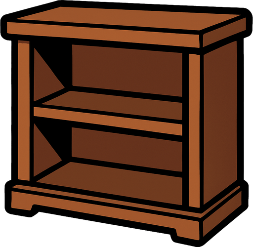 shelf.
In-Game asset.  2d.  High contrast.  No shadows
