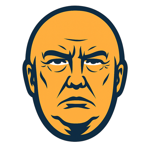 Trump face oval no hair.
In-Game asset.  2d.  High contrast.  No shadows