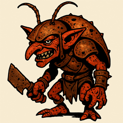 paslı böcek goblin.
In-Game asset.  2d.  High contrast.  No shadows