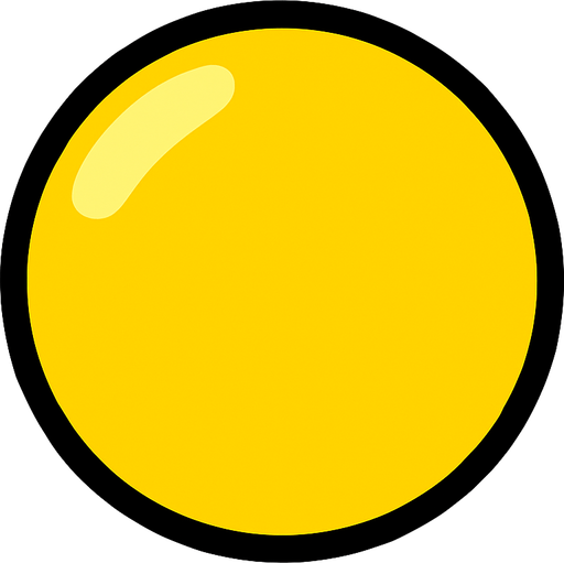 Yellow ball.
In-Game asset.  2d.  High contrast.  No shadows