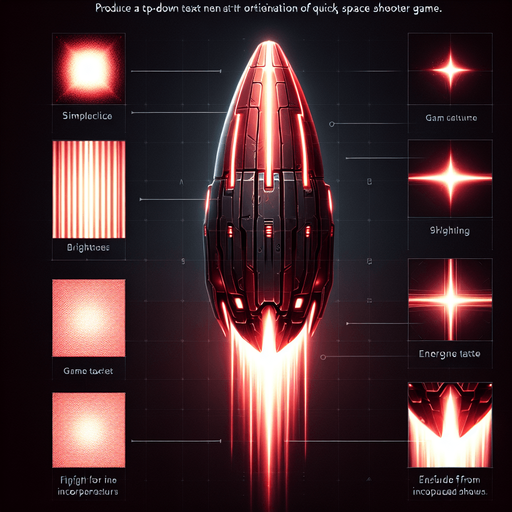 A 2D top-down view of a futuristic energy bullet for a space shooter game. The bullet is a glowing red plasma projectile  elongated shape and a slight energy trail behind it. The design is simple, bright, and high-speed-looking, suitable for fast-paced shooting gameplay.
Single Game Texture.  In-Game asset.  Blank background.  High contrast.  No shadows