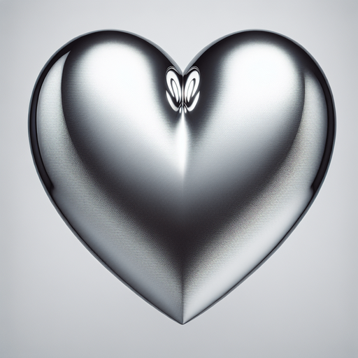 face view of a big silver heart