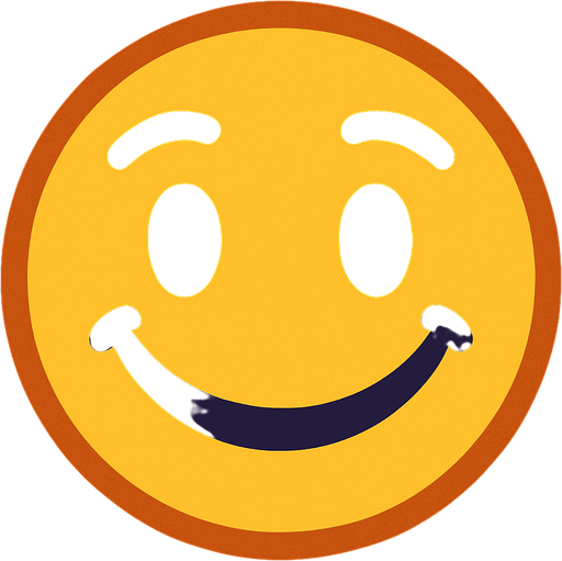 happy face.
In-Game asset.  2d.  High contrast.  No shadows. happy face