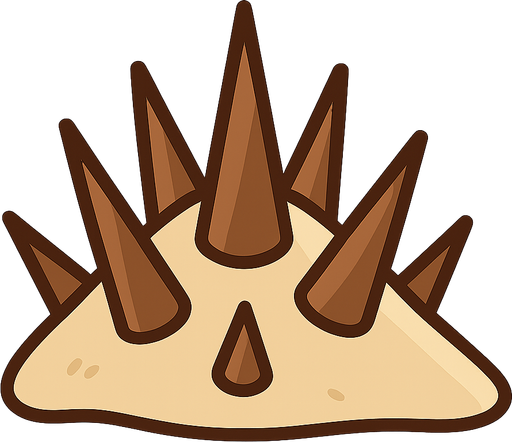 Spike. No background. Transparent background. Blank background. No shadows. 2d. In-Game asset. flat