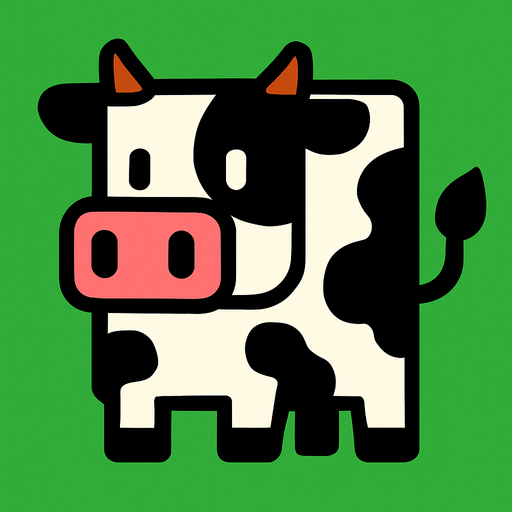 cow but square.
In-Game asset.  2d.  High contrast.  No shadows
