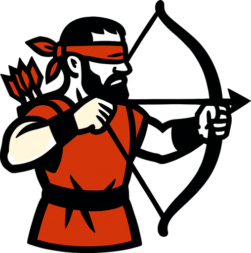 Kör bir okçu.
In-Game asset.  2d.  High contrast.  No shadows