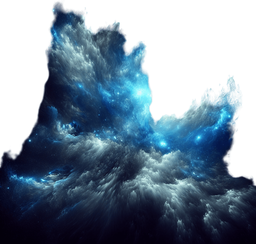 black background ethereal blue gas.