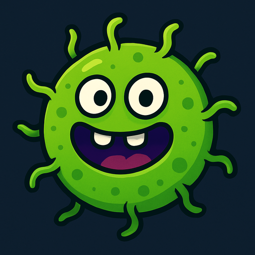 3d bakteri yuvarlak.
In-Game asset.  2d.  High contrast.  No shadows