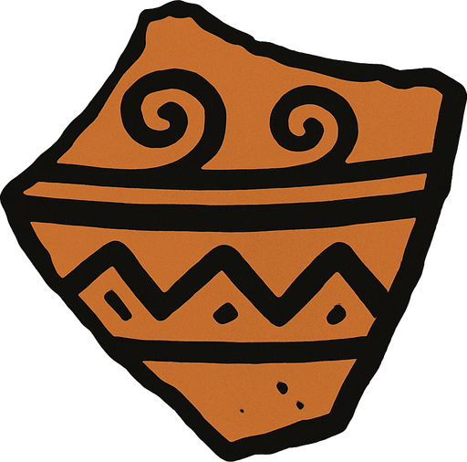 Pottery sherd.
In-Game asset.  2d.  High contrast.  No shadows