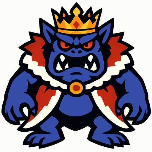 King monster.
In-Game asset.  2d.  High contrast.  No shadows