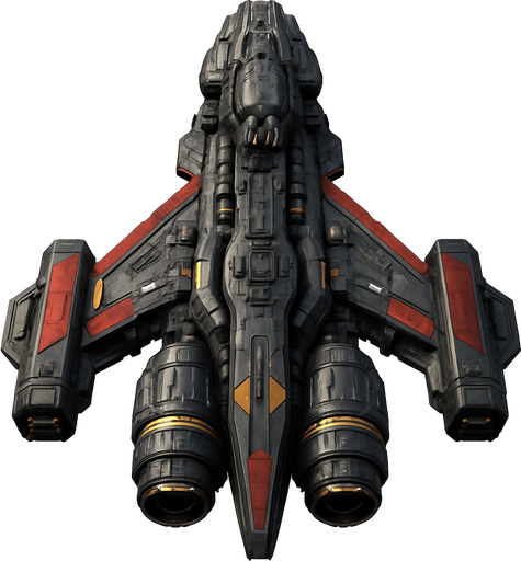 Uzay temalı Savaş Gemisi, gerçekçi, yazısız üstten görünüm. 
In-Game asset.  High contrast.  No shadows