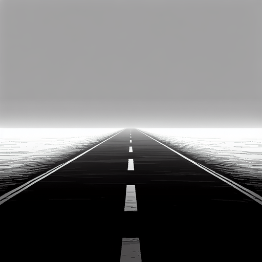 Black road.
Single Game Texture. In-Game asset. 2d. Blank background. High contrast. No shadows.