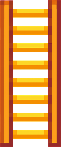 Escalera pixart.
In-Game asset.  2d.  High contrast.  No shadows