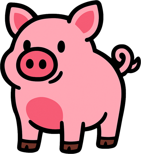 Pig.
In-Game asset.  2d.  High contrast.  No shadows