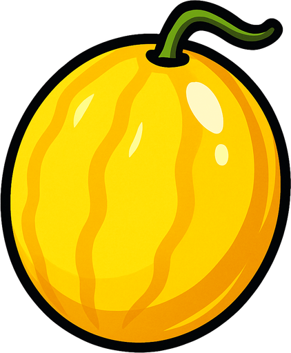 Shiney yellow melon vector.
In-Game asset.  2d.  High contrast.  No shadows