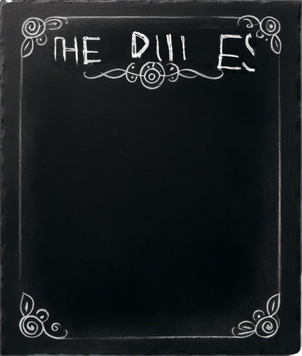 "THE RULES" handwritten in chalk