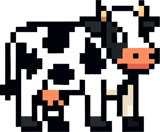 Inek pixel.
In-Game asset.  2d.  High contrast.  No shadows