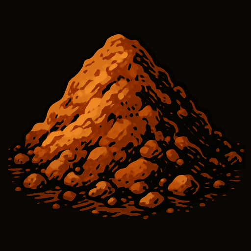 tierra amontonada.
In-Game asset.  2d.  High contrast