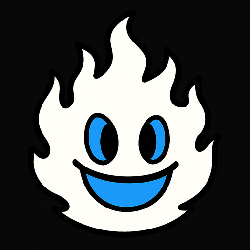 Bola de fuego de color blanco y con cara azul.
In-Game asset.  2d.  High contrast.  No shadows