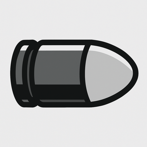 Gray Bullet.
In-Game asset.  2d.  High contrast.  No shadows
